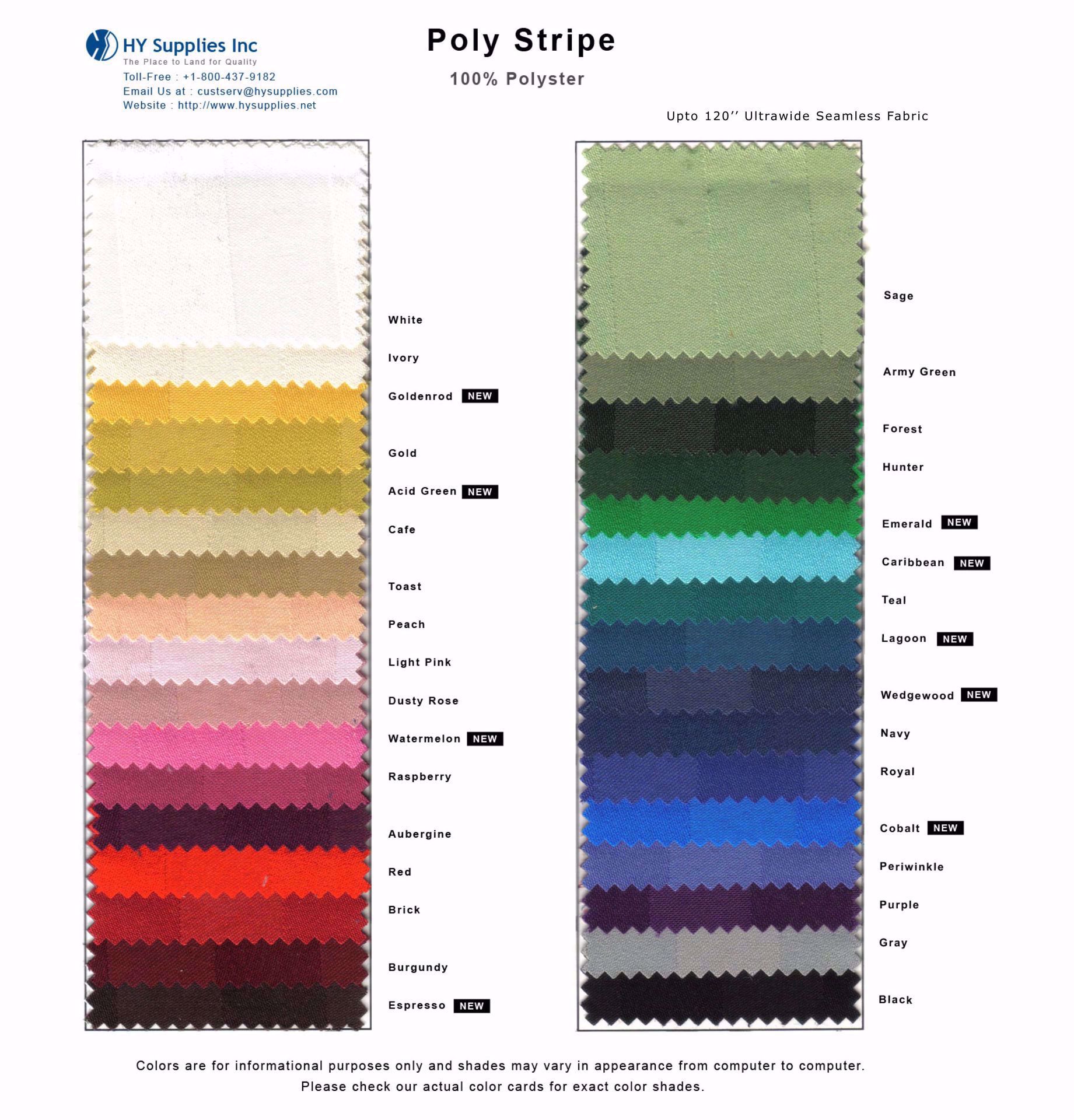 Buy Poly Stripe Fabric By the Yard Wholesale.