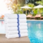 blue stripe pool towels wholesale
