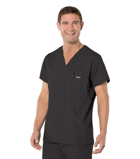 landau men's medical scrub shirts black