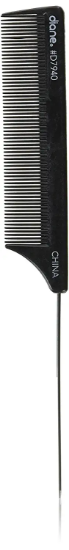 Diane Silicone Pin Tail Comb 8" - Black