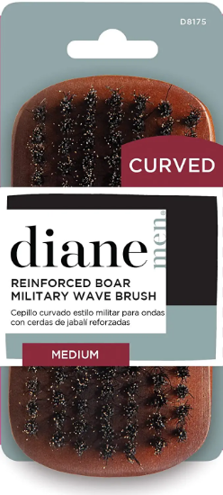 Diane Curved Reinforced Boar Military Wave Brush - Medium