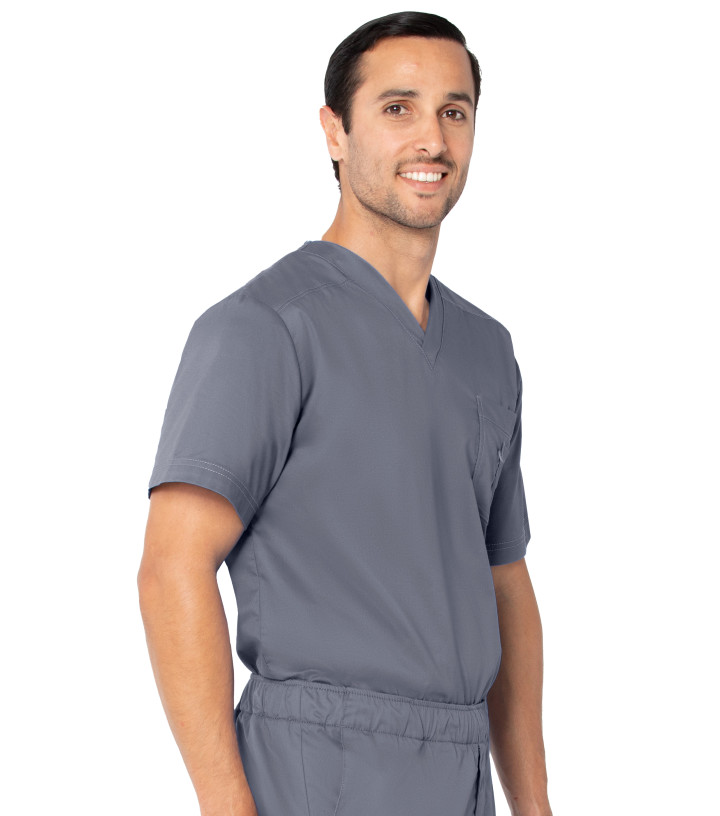 Landau Essentials Men’s 1Pocket VNeck Scrub Top