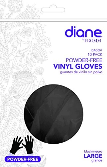 Diane Vinyl Powdered Glove Black - Pack of 10