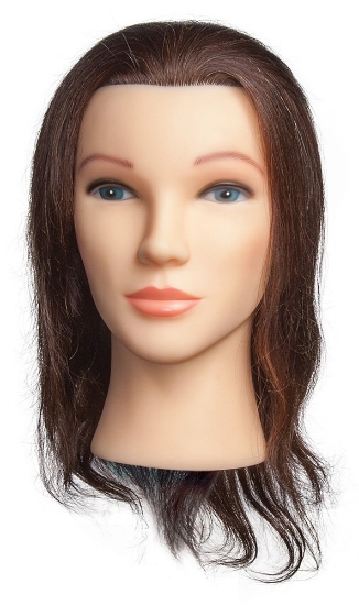 19" inch lucy mannequin head with brown hair