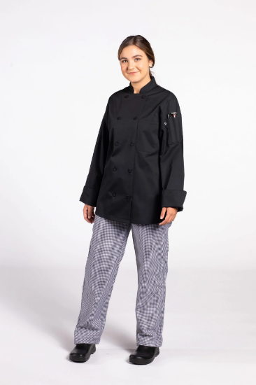 Vented Chef Coats , Black