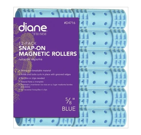 Diane Snap-On Magnetic Rollers 5/8" Blue 