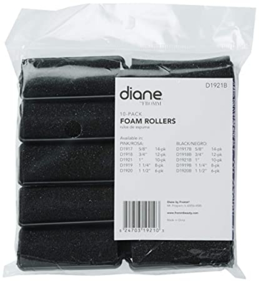 Diane Foam Rollers, Black, 1"