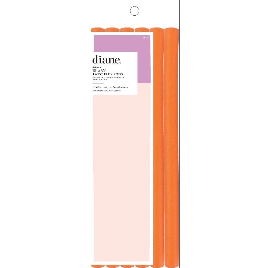 Diane 10"X5/8" Twist-Flex Rods Orange - Pack of 6
