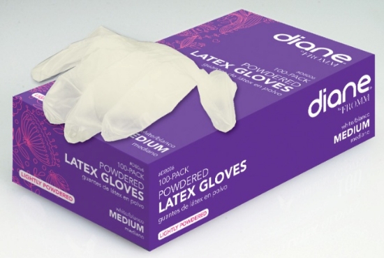diane latex powdered gloves