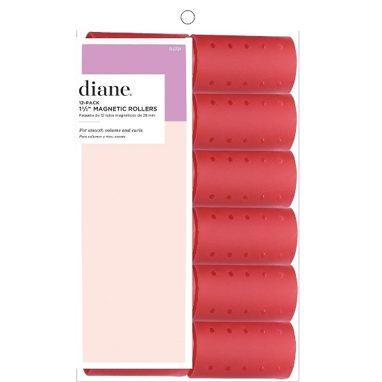 diane magnetic hair rollers - red