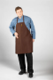 Wholesale Bib Aprons for Chefs with Pencil Patch Pocket -Brown