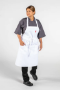 Wholesale Bib Aprons for Chefs with Pencil Patch Pocket - White