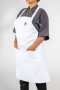 Wholesale Bib Aprons for Chefs with Pencil Patch Pocket - White