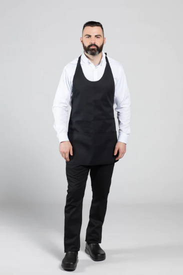 Scoop Neck Apron - Black