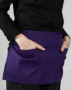 Three-Section Pocket Waist Apron  -  Purple