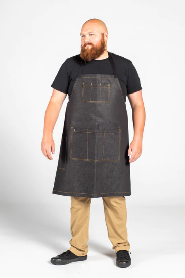 Eclipse Bib Apron - Black cat denim