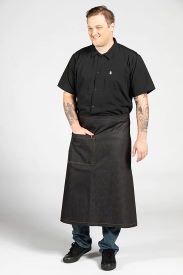 Uptown Bistro Apron - Black cat denim