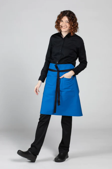 Mod Waist Apron - blue canvas