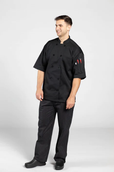 Montego Pro Vent Chef Coat - Black