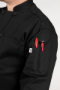 classic knot chef coats, black, long sleeve