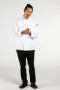 classic knot chef coats, white, long sleeve