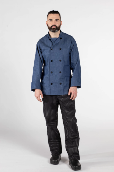chambray chef coats - 100% cotton