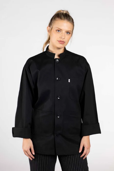 Single-Breasted Server Coat, black