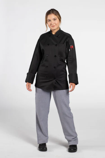 Classic with Mesh Chef Coat, black