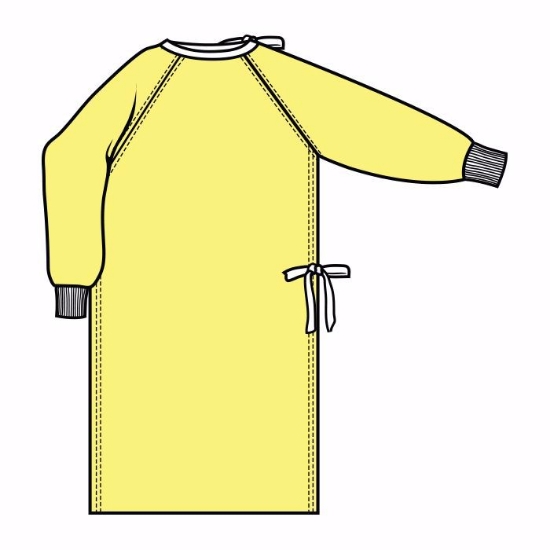 Fluid Resistant, 100% polyester, Yellow Isolation Gowns for doctors