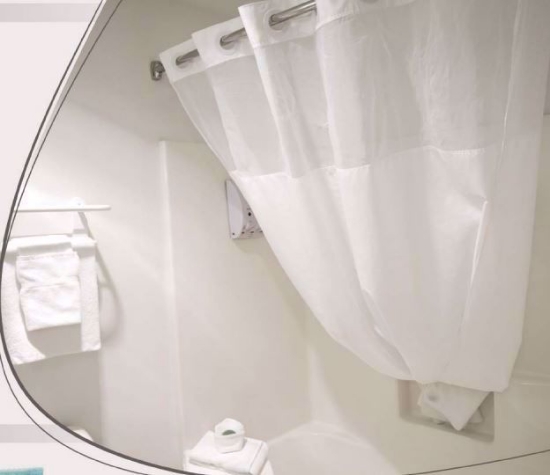 White Satin Stripe Shower Curtains