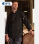 classic knot chef coats, black, long sleeve	