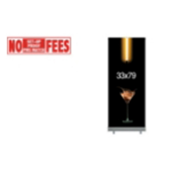 Retractable Banner & Stand Set - 33"W x 79"H	