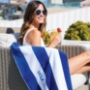 Cabana Stripe Terry Velour Beach Towels