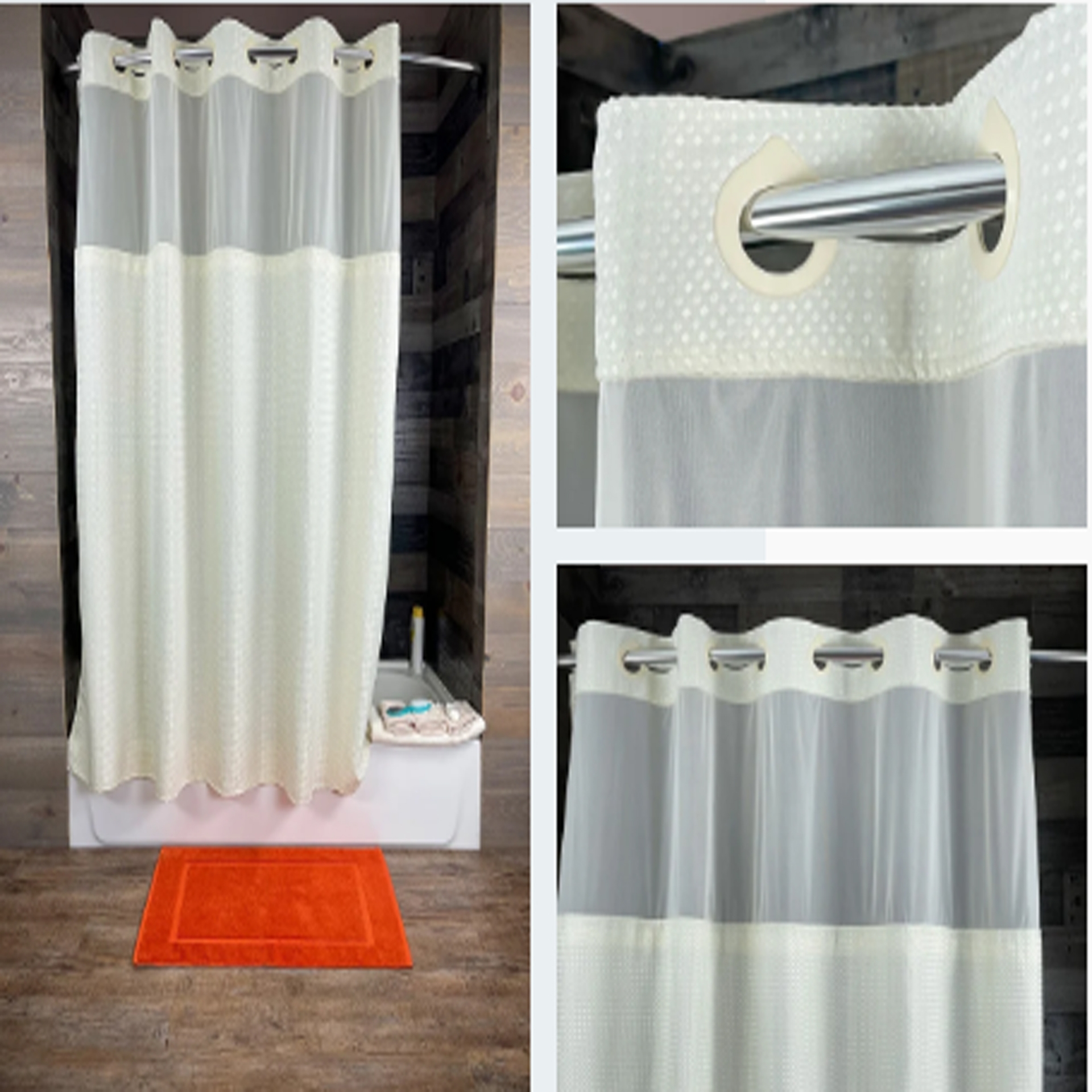 White Empire Waffle Shower Curtains WaterRepellent