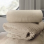 Herringbone Cotton Blankets on Sale	Beige