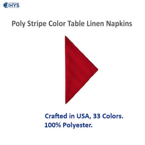 Poly Stripe Color Table Linen Napkins
