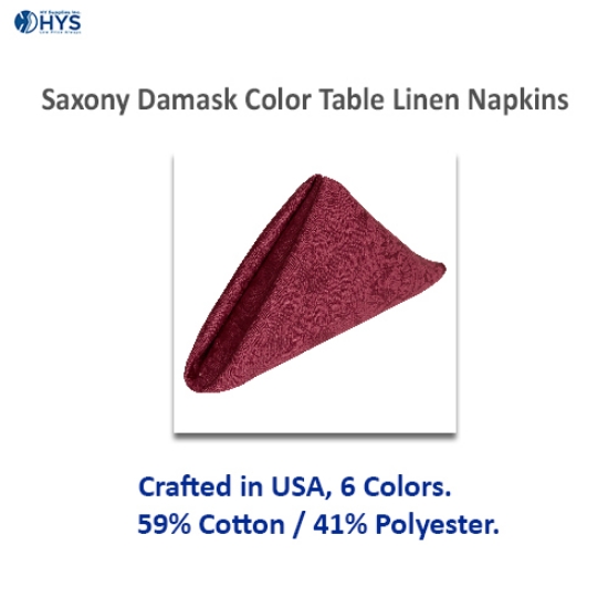 Saxony Damask Color Table Linen Napkins