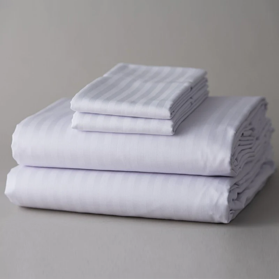  T250 Satin Stripe 1Cm Sheets & Pillowcases  