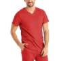 True Red  MEN'S - Landau ProFlex Men's 4-Pocket V-Neck Scrub Top