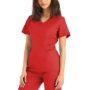 True Red WOMEN'S - Landau ProFlex Women's 3-Pocket V-Neck Scrub Top
