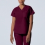 Wine WOMEN'S - Landau ProFlex Women's 1-Pocket V-Neck Scrub Top