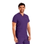 Egg Plant,  MEN'S - Landau Forward Men's 4-Pocket V-Neck Scrub Top