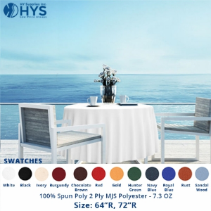 100% Spun Poly Round Table Cloth