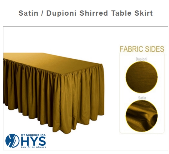 Majestic Dupioni Shirred Table Skirting