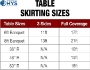 Table Skirting Size Chart