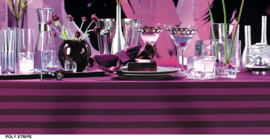 Seamless 100% Poly Stripe Banquet Tablecloth