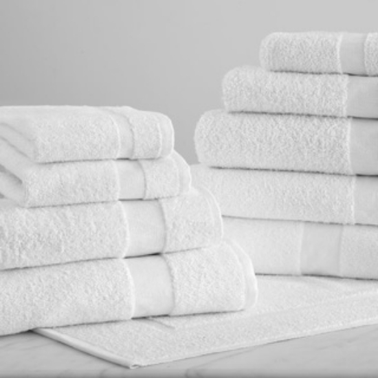 White Ultra Soft Cam Border Towel Collection