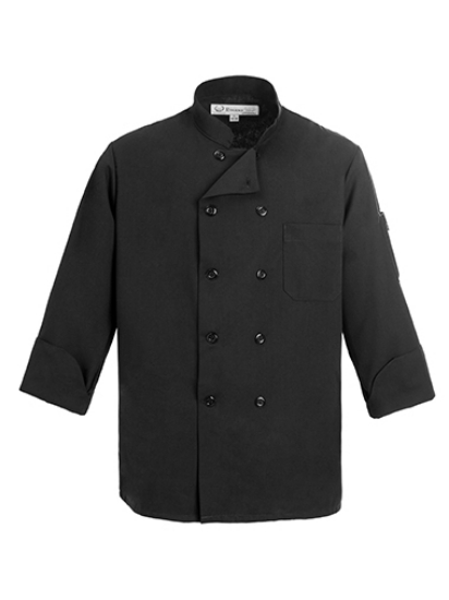 Black Chef Coat # 199PBK