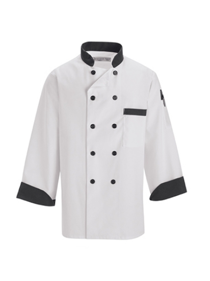 Black Trim Chef Coat # 196BK