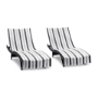 Black-Gray Cabo Cabana Chaise Lounge Covers